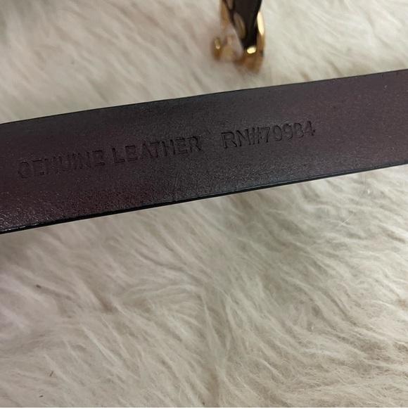 [Chico's] Women's Dark Brown 100% Genuine Leather Buckle Belt - Picture 4 of 5